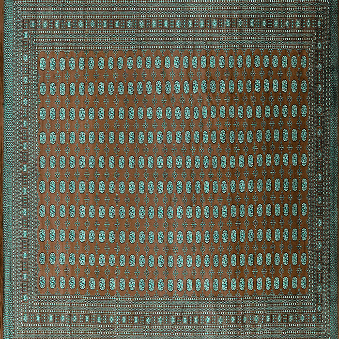 Square Oriental Turquoise Industrial Rug, urb1982turq