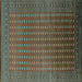 Square Oriental Turquoise Industrial Rug, urb1982turq