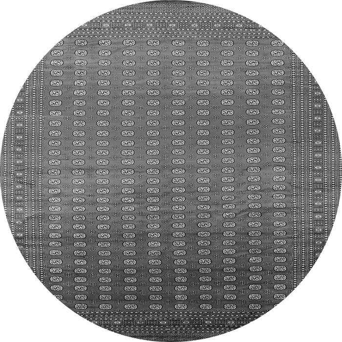 Round Oriental Gray Industrial Rug, urb1982gry