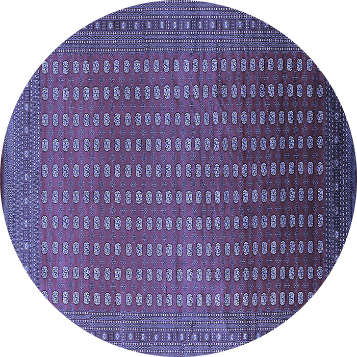 Round Machine Washable Oriental Blue Industrial Rug, wshurb1982blu