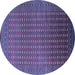 Round Machine Washable Oriental Blue Industrial Rug, wshurb1982blu