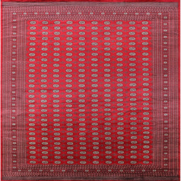 Square Mid-Century Modern Red Oriental Rug, urb1982