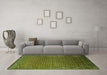 Machine Washable Oriental Green Industrial Area Rugs in a Living Room,, wshurb1982grn