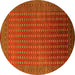 Round Oriental Yellow Industrial Rug, urb1982yw