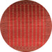 Round Machine Washable Oriental Orange Industrial Area Rugs, wshurb1982org