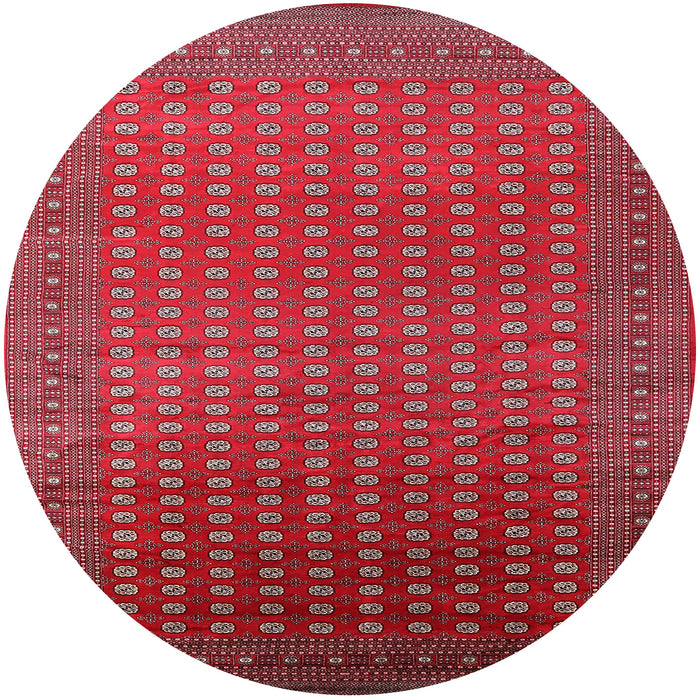Round Machine Washable Industrial Modern Red Rug, wshurb1982