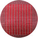 Round Machine Washable Industrial Modern Red Rug, wshurb1982