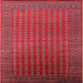 Square Machine Washable Industrial Modern Red Rug, wshurb1982