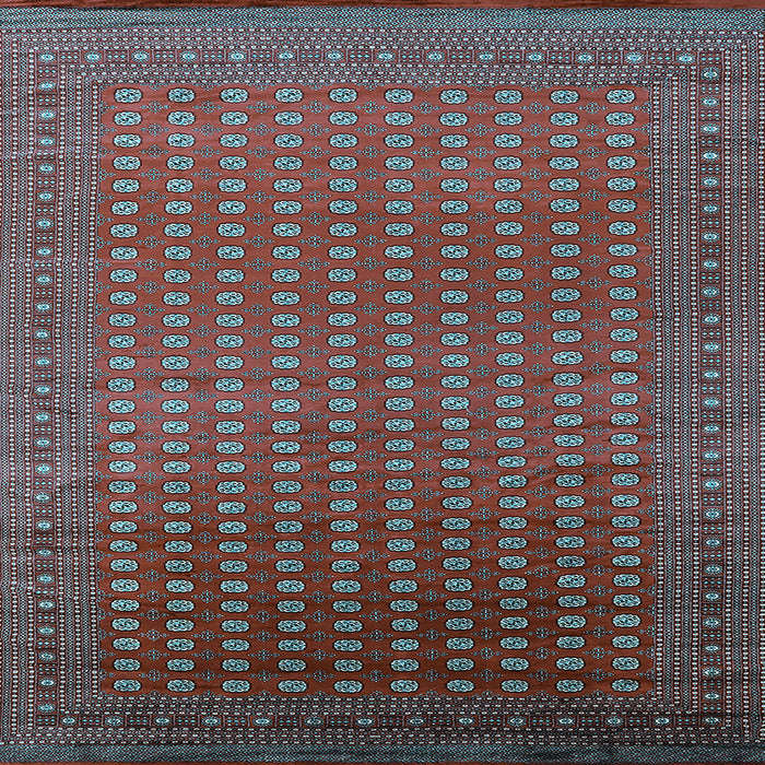 Square Machine Washable Oriental Light Blue Industrial Rug, wshurb1982lblu
