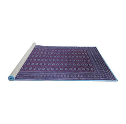 Sideview of Machine Washable Oriental Blue Industrial Rug, wshurb1983blu