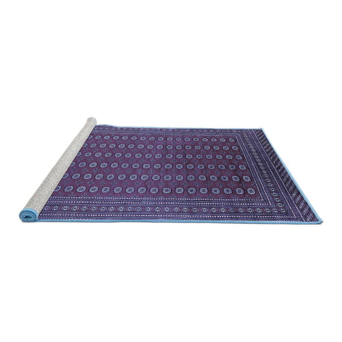 Sideview of Machine Washable Oriental Blue Industrial Rug, wshurb1983blu