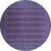 Round Oriental Blue Industrial Rug, urb1983blu