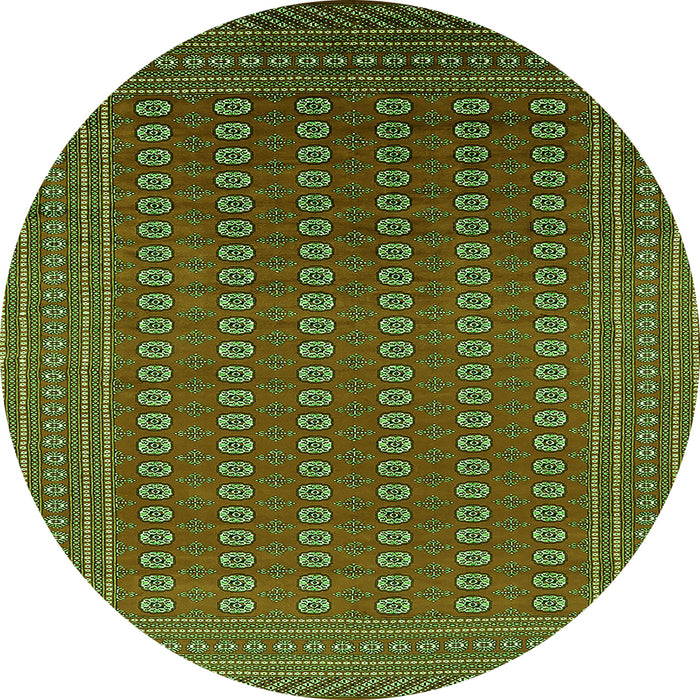 Round Oriental Green Industrial Rug, urb1983grn