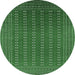 Round Oriental Emerald Green Industrial Rug, urb1983emgrn