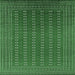 Square Oriental Emerald Green Industrial Rug, urb1983emgrn