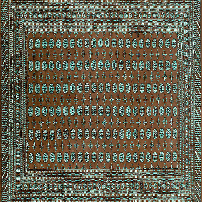 Square Machine Washable Oriental Turquoise Industrial Area Rugs, wshurb1983turq