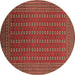 Round Machine Washable Oriental Brown Industrial Rug, wshurb1983brn