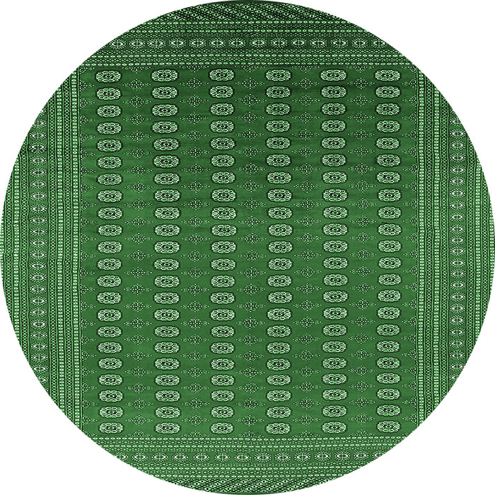 Round Machine Washable Oriental Emerald Green Industrial Area Rugs, wshurb1983emgrn