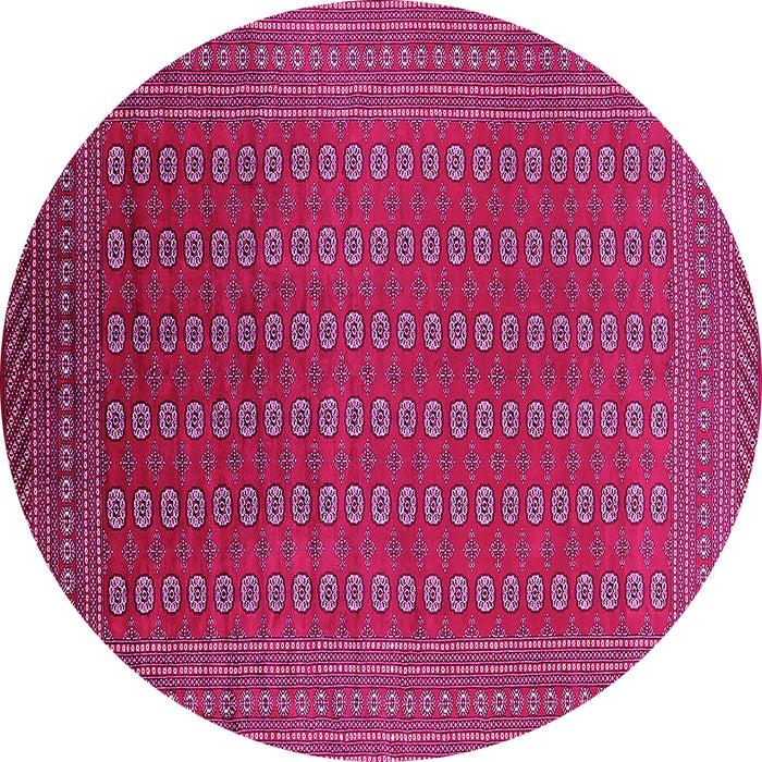 Round Machine Washable Oriental Pink Industrial Rug, wshurb1983pnk