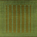 Square Machine Washable Oriental Green Industrial Area Rugs, wshurb1983grn