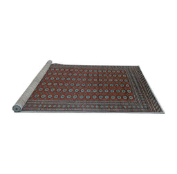 Sideview of Machine Washable Oriental Light Blue Industrial Rug, wshurb1983lblu