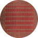 Round Oriental Brown Industrial Rug, urb1983brn