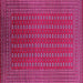 Square Machine Washable Oriental Pink Industrial Rug, wshurb1983pnk