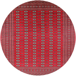 Round Mid-Century Modern Red Oriental Rug, urb1983