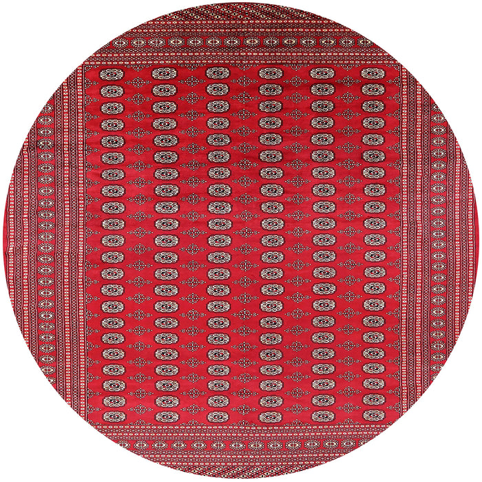 Round Mid-Century Modern Red Oriental Rug, urb1983