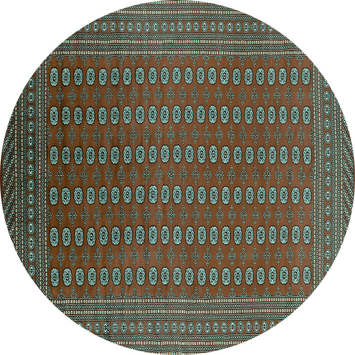 Round Oriental Turquoise Industrial Rug, urb1983turq