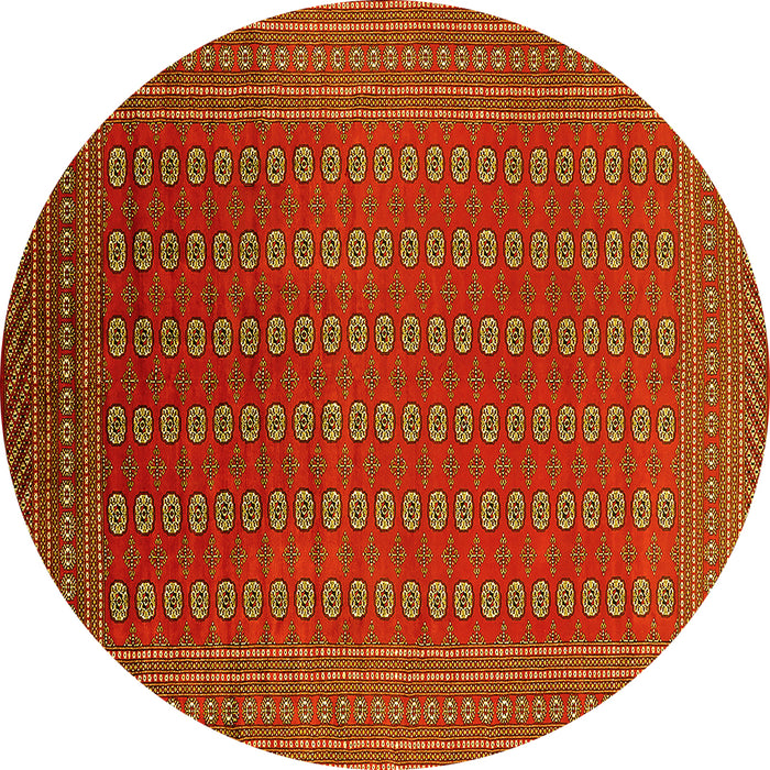 Round Oriental Yellow Industrial Rug, urb1983yw