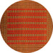 Round Oriental Yellow Industrial Rug, urb1983yw