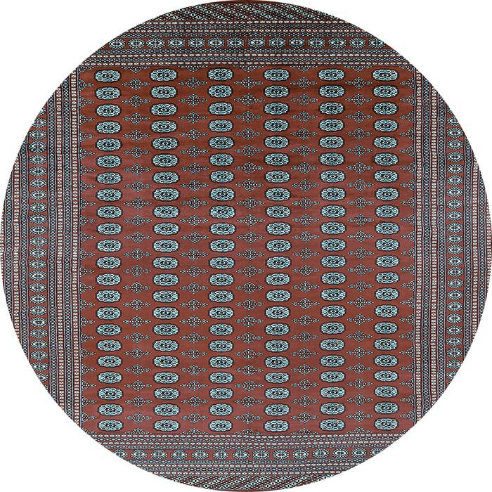 Round Oriental Light Blue Industrial Rug, urb1983lblu