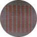 Round Oriental Light Blue Industrial Rug, urb1983lblu