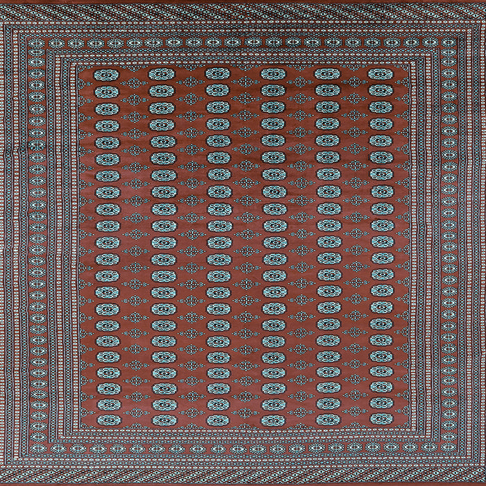 Square Machine Washable Oriental Light Blue Industrial Rug, wshurb1983lblu