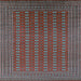 Square Machine Washable Oriental Light Blue Industrial Rug, wshurb1983lblu