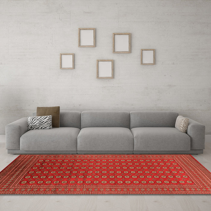 Machine Washable Oriental Orange Industrial Area Rugs in a Living Room, wshurb1983org