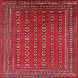 Square Machine Washable Industrial Modern Red Rug, wshurb1983