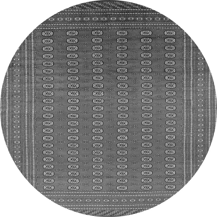 Round Oriental Gray Industrial Rug, urb1983gry