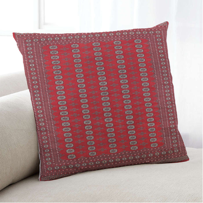Lifestyle Image of Mid-Century Modern Urban Square Red Throw Pillow, 18 inch by 18 inch, pwurb1984