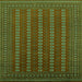 Square Oriental Green Industrial Rug, urb1984grn