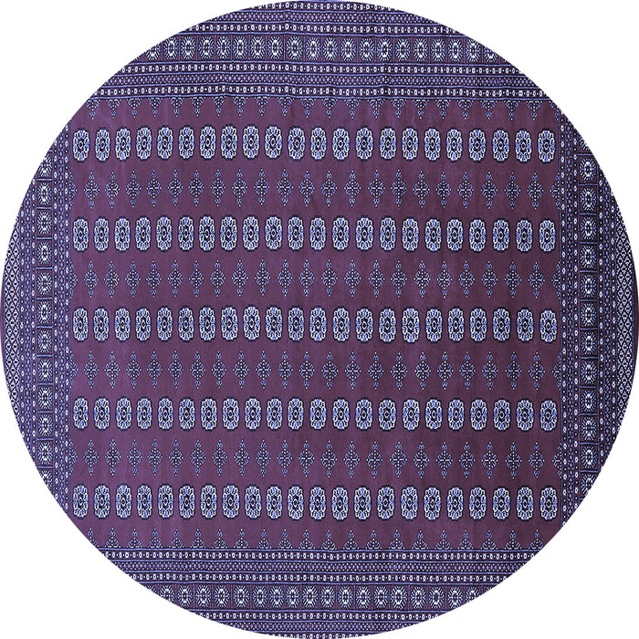 Round Machine Washable Oriental Blue Industrial Rug, wshurb1984blu