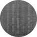 Round Oriental Gray Industrial Rug, urb1984gry