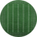 Round Oriental Emerald Green Industrial Rug, urb1984emgrn