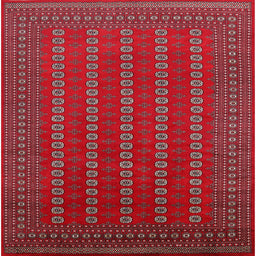 Square Mid-Century Modern Red Oriental Rug, urb1984
