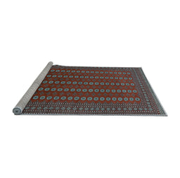 Sideview of Machine Washable Oriental Light Blue Industrial Rug, wshurb1984lblu