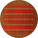 Round Oriental Yellow Industrial Rug, urb1984yw