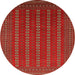 Round Machine Washable Oriental Orange Industrial Area Rugs, wshurb1984org