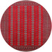 Round Mid-Century Modern Red Oriental Rug, urb1984