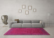 Machine Washable Oriental Pink Industrial Rug in a Living Room, wshurb1984pnk